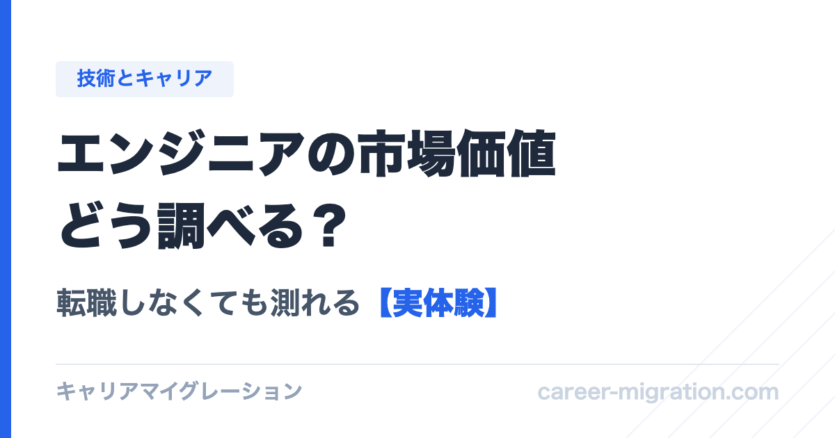 エンジニアの市場価値の調べ方記事のアイキャッチ